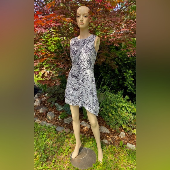 Animal Print Asymmetrical Mini Dress - Picture 2 of 14